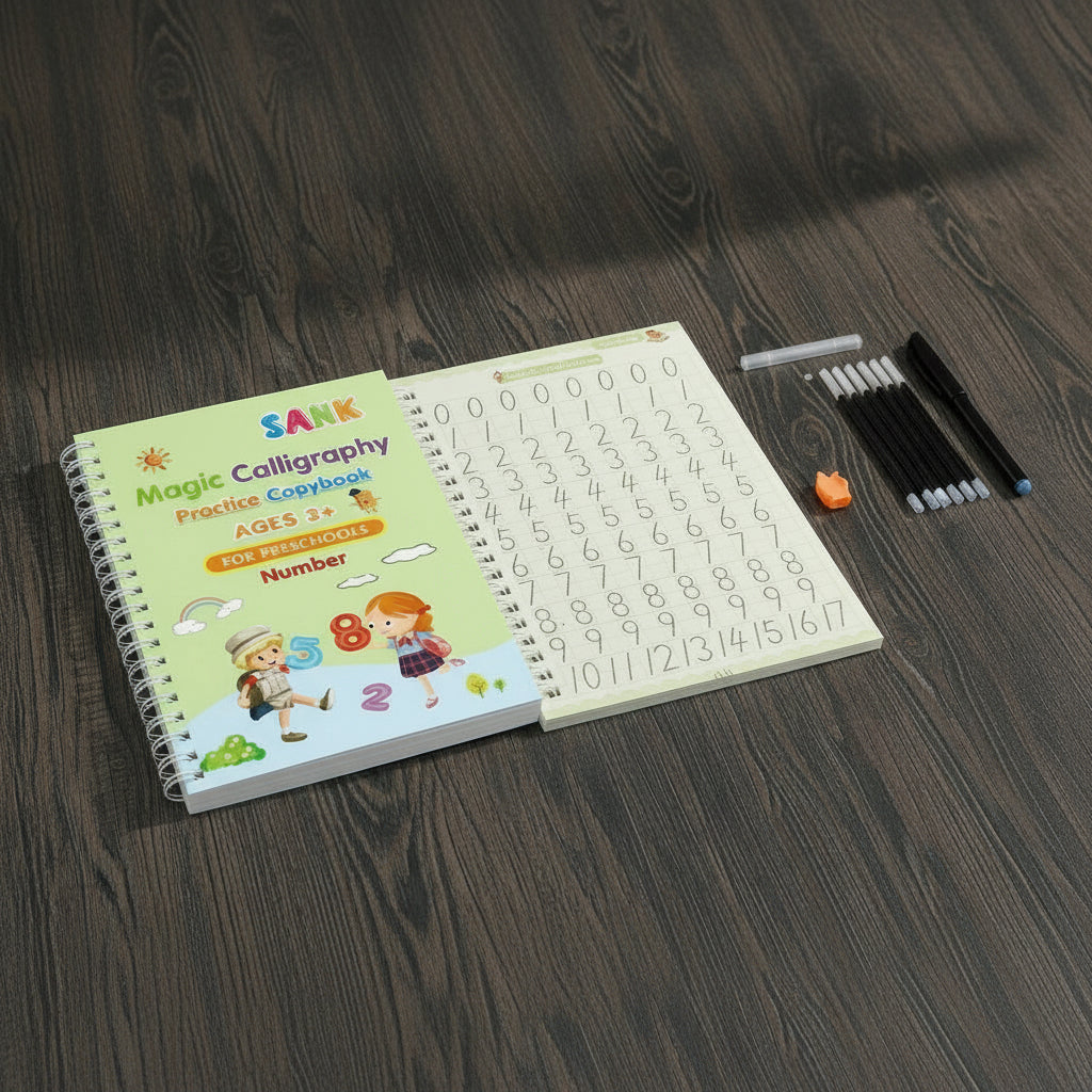 Sank Magic Practice Copybook Pen Preschools Kids Calligraphy English Verison Free Wiping Children Reusable Writing Book